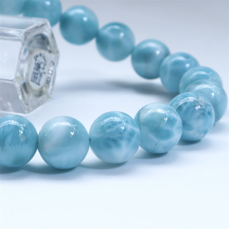 Bracelet Larimar Sagesse Confiance 8 mm Pierre Naturelle