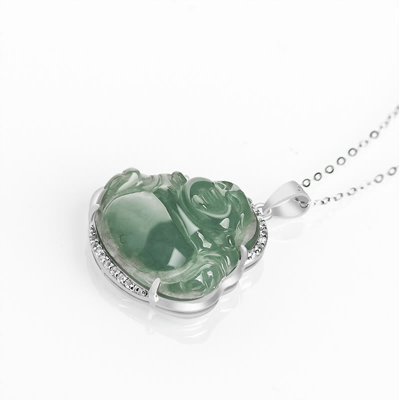 Collier en jade Bouddha rieur pour la chance et la prospérité | Sons de guérison