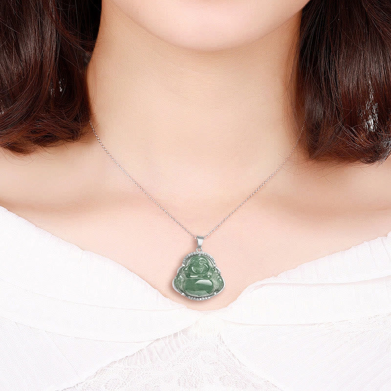 Collier en jade Bouddha rieur pour la chance et la prospérité | Sons de guérison
