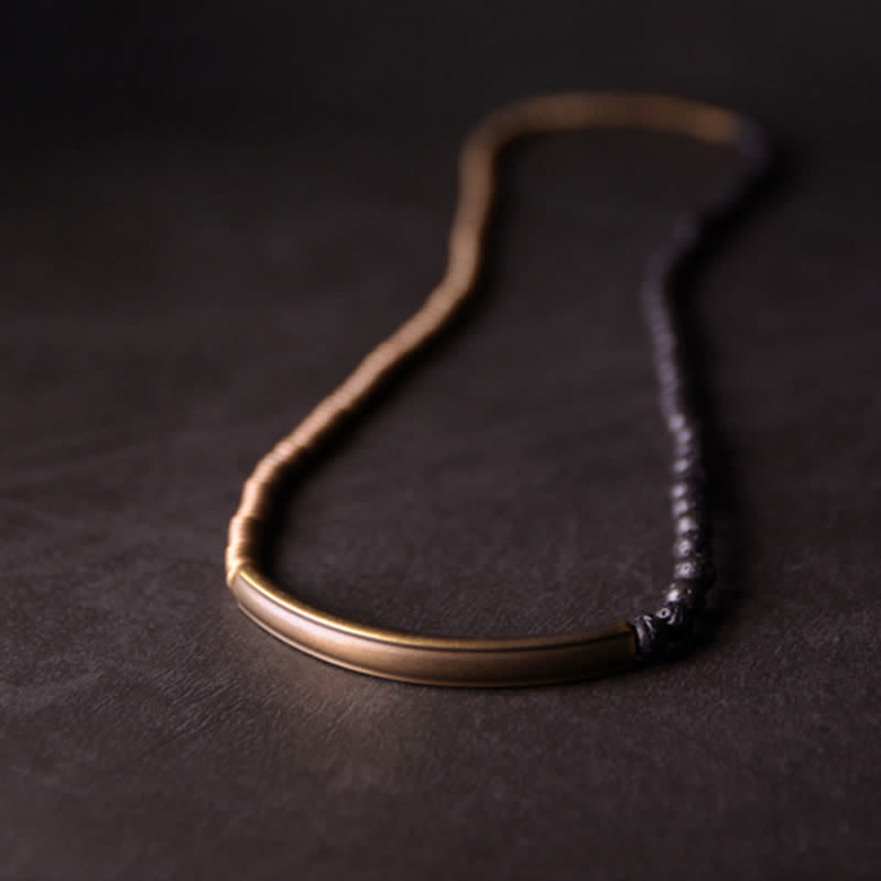 Bracelet de soutien spirituel unisexe en cuivre et pierre de lave