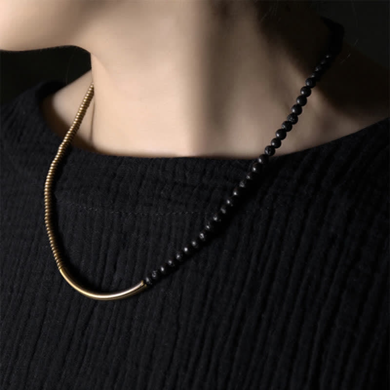 Bracelet de soutien spirituel unisexe en cuivre et pierre de lave