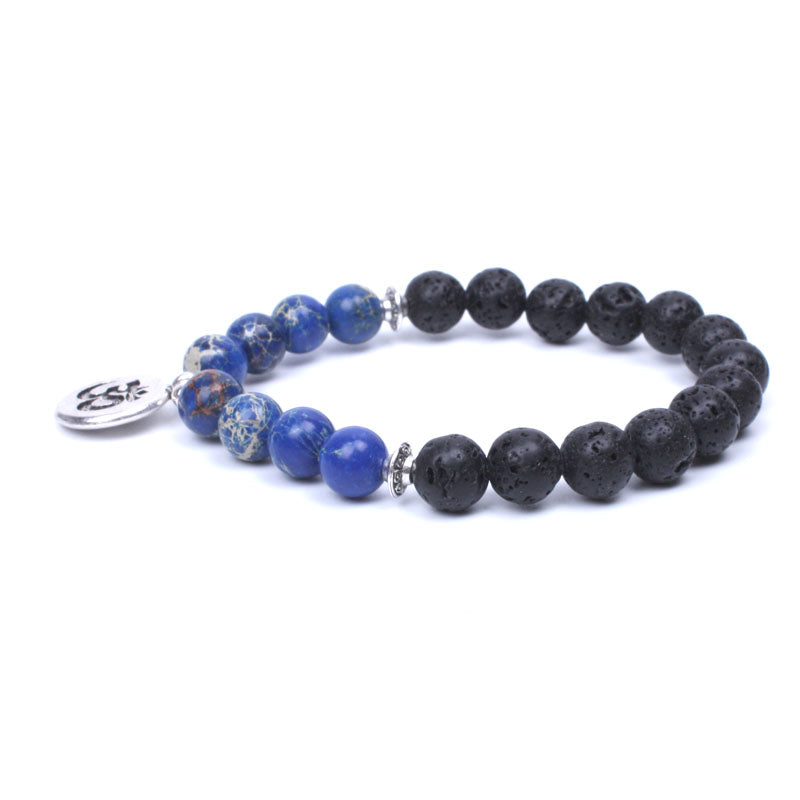 Bracelet Om en pierre de lave : énergie apaisante et enracinante
