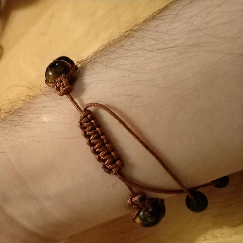 Bracelet en pierre de lave et en œil de tigre