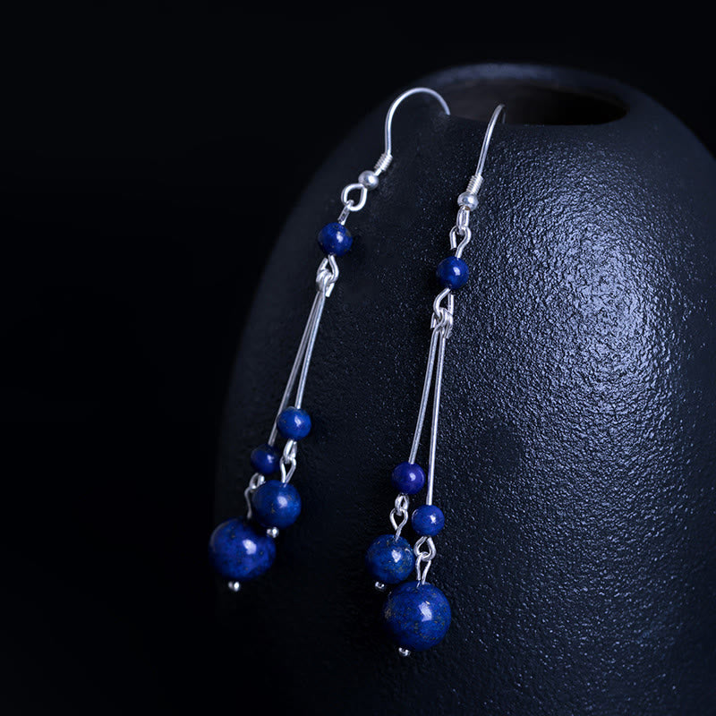 Boucles d'oreilles pendantes Serenity en argent sterling et lazurite