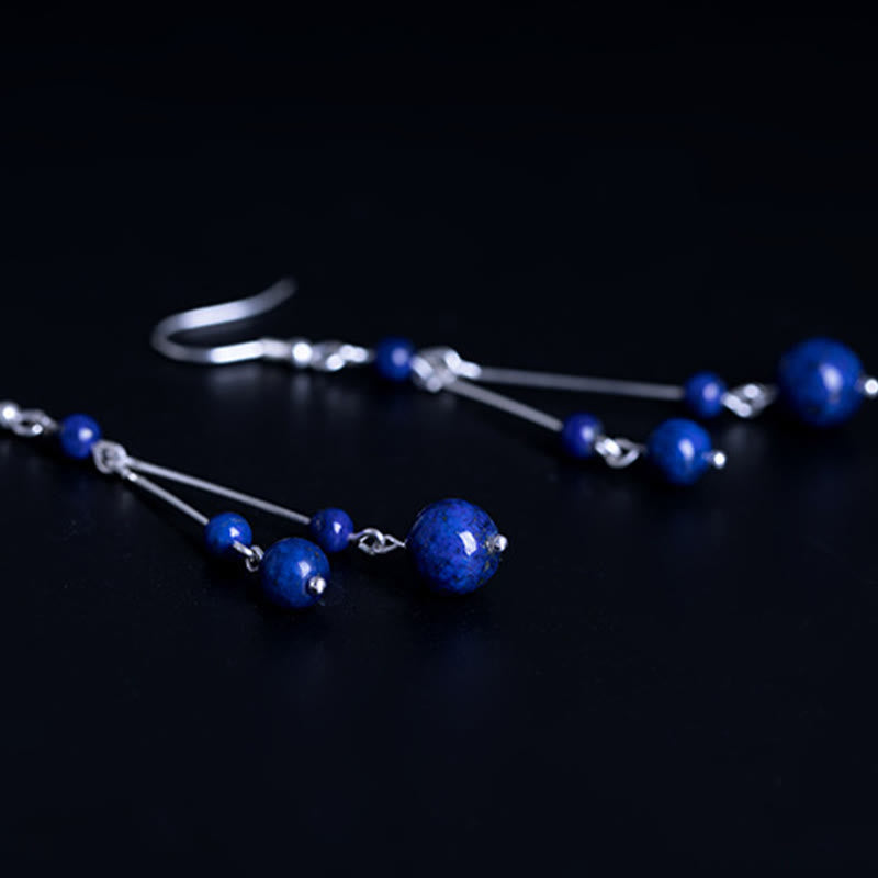 Boucles d'oreilles pendantes Serenity en argent sterling et lazurite