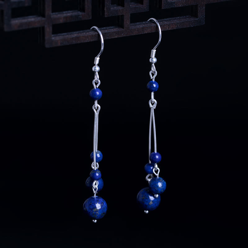 Boucles d'oreilles pendantes Serenity en argent sterling et lazurite