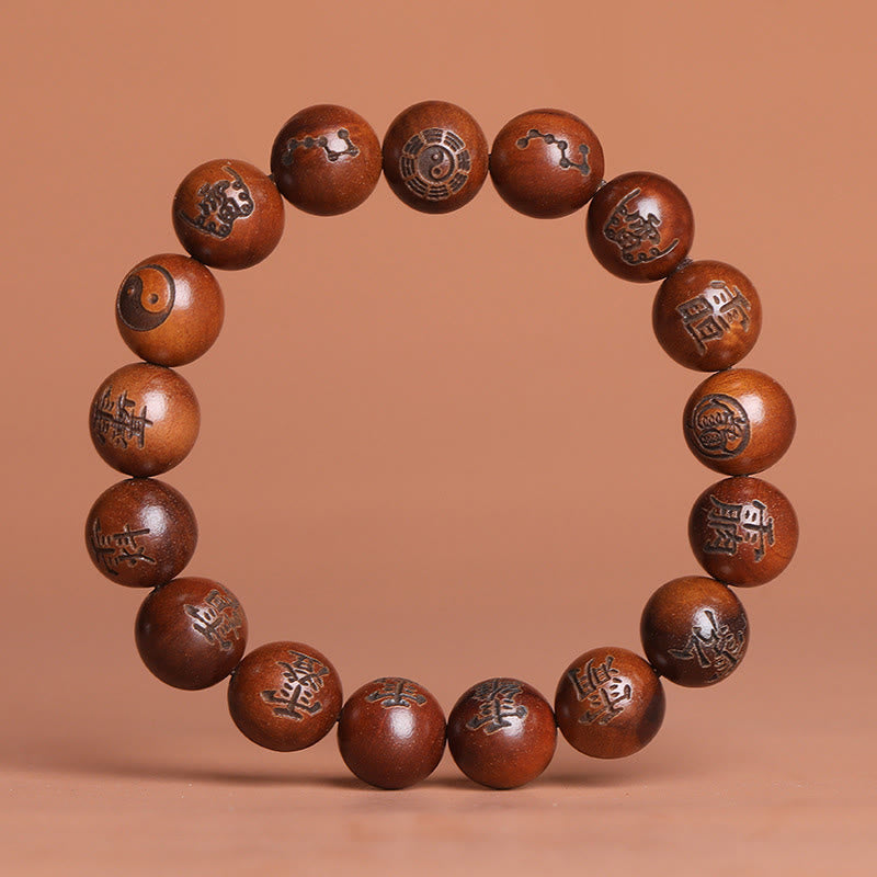 Bracelet spirituel de protection en bois de jujubier frappé par la foudre de 12 mm