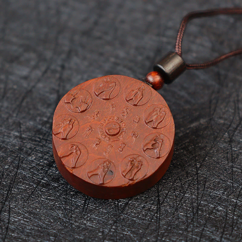 Pendentifs Yin Yang en bois de jujubier frappé par la foudre pour la protection