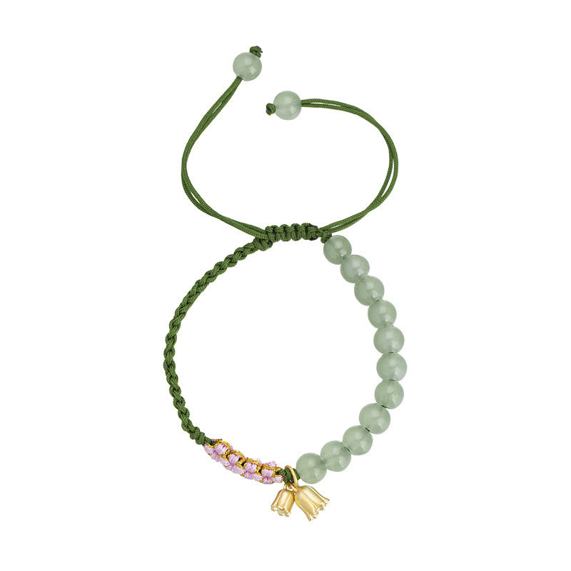 Bracelet porte-bonheur en jade muguet | Prospérité et protection