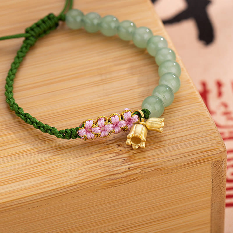 Bracelet porte-bonheur en jade muguet | Prospérité et protection