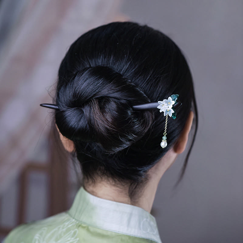 Épingle à cheveux en bois de muguet | Accessoire traditionnel chinois