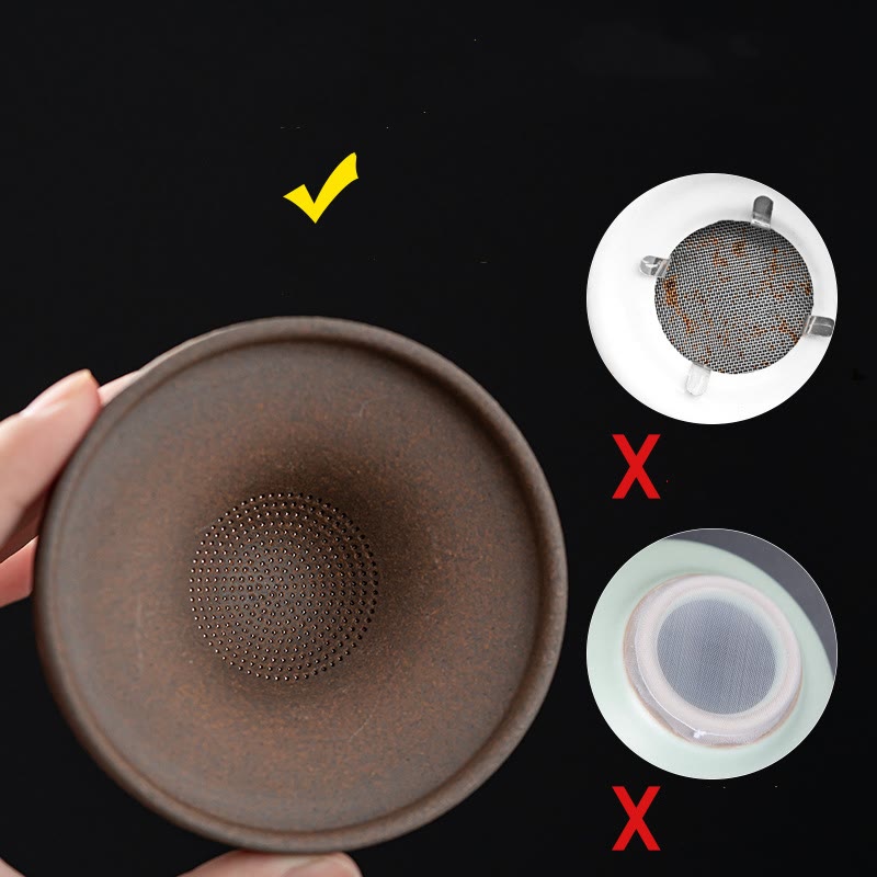 Passoire à thé en céramique Petit Moine Brun | Décoration de méditation de 8,7 cm