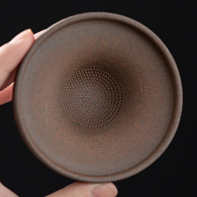 Passoire à thé en céramique Petit Moine Brun | Décoration de méditation de 8,7 cm