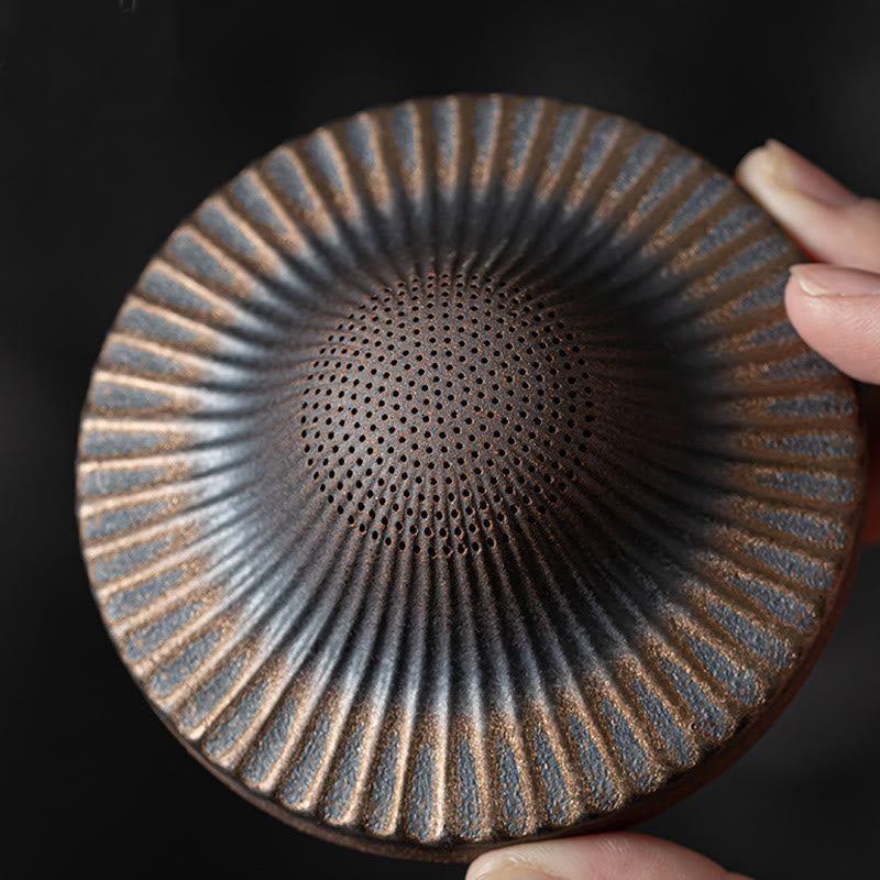 Passoire à thé en céramique Petit Moine Brun | Décoration de méditation de 8,7 cm