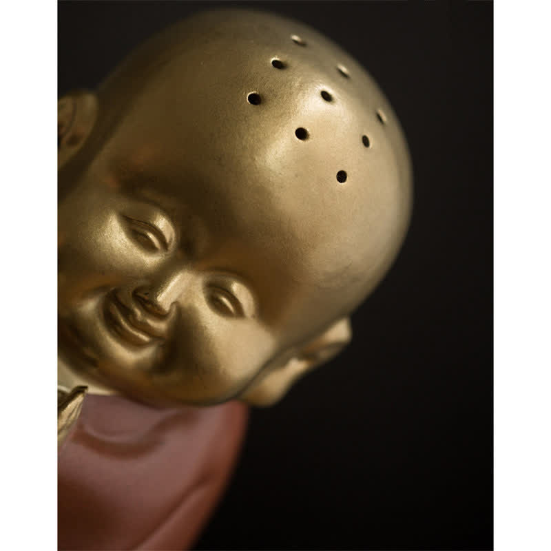 Brûleur d'encens en céramique Petit Bouddha pour la guérison et la méditation