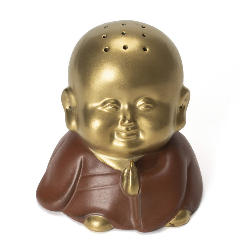 Brûleur d'encens en céramique Petit Bouddha pour la guérison et la méditation