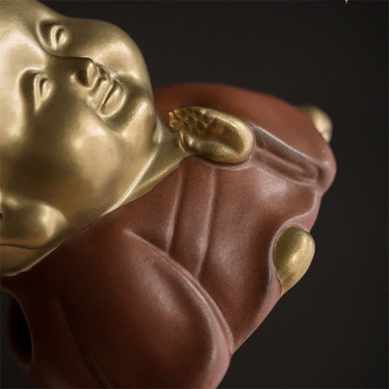 Brûleur d'encens en céramique Petit Bouddha pour la guérison et la méditation