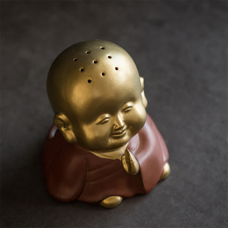 Brûleur d'encens en céramique Petit Bouddha pour la guérison et la méditation