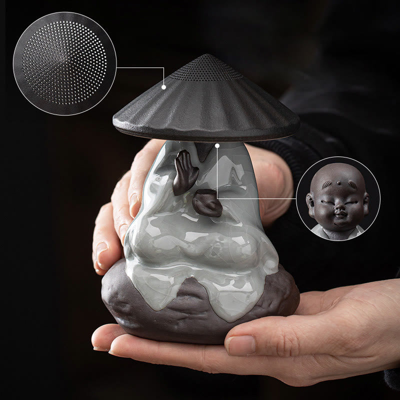 Passoire à thé en céramique Petit Moine Zen | Statue de Bouddha en méditation