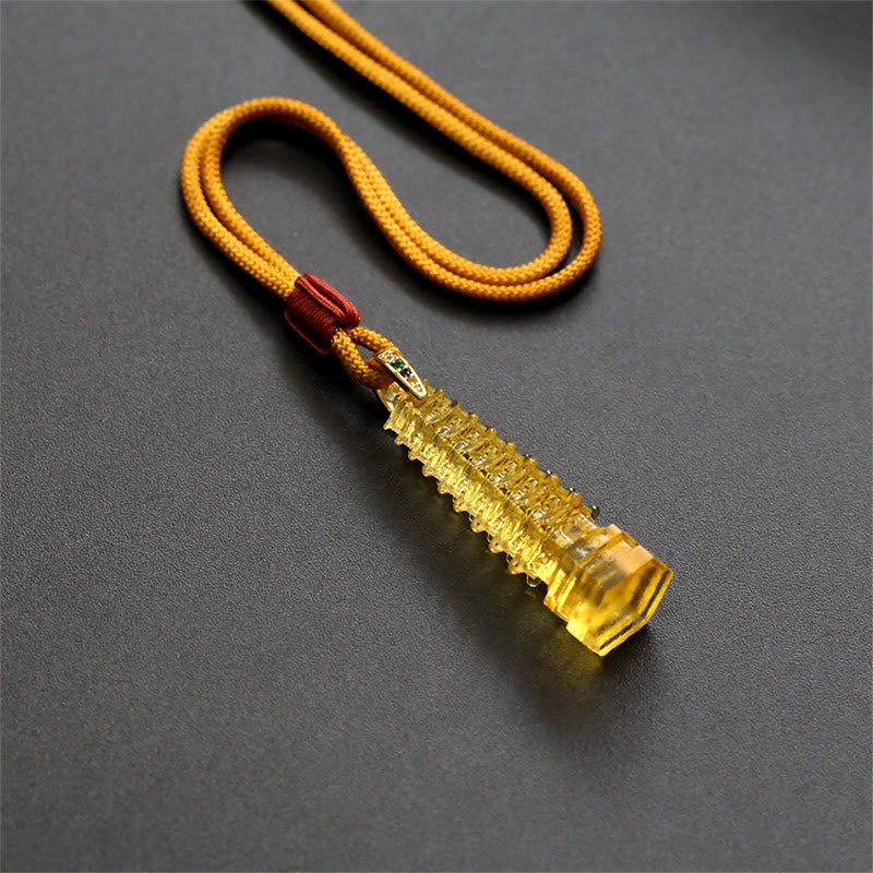 Collier spirituel de la pagode antique de Liuli pour la sagesse