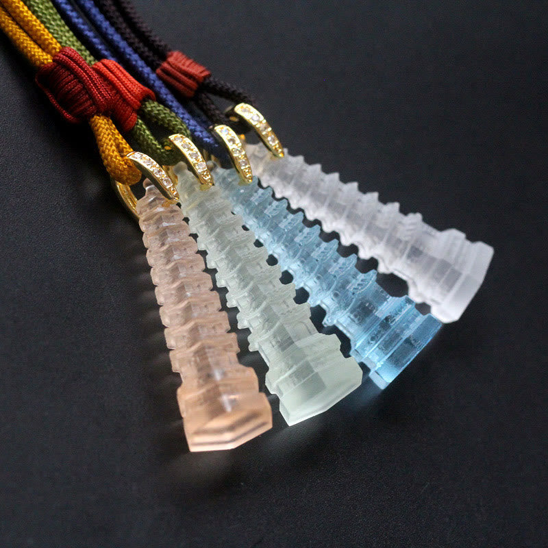Collier spirituel de la pagode antique de Liuli pour la sagesse