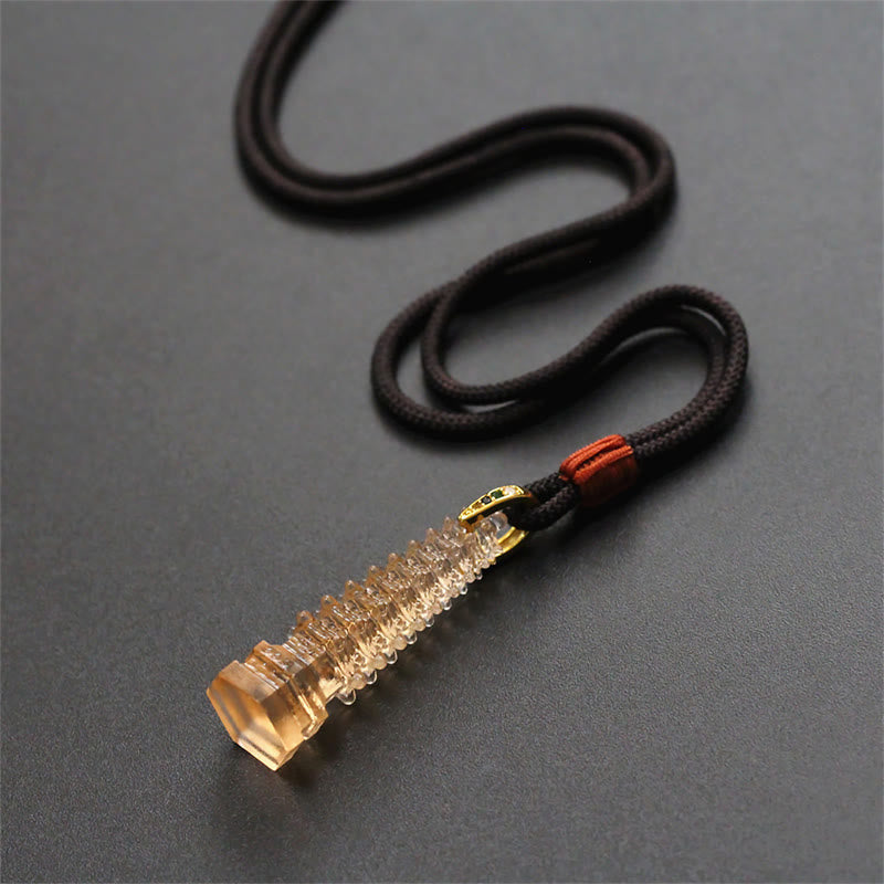 Collier spirituel de la pagode antique de Liuli pour la sagesse