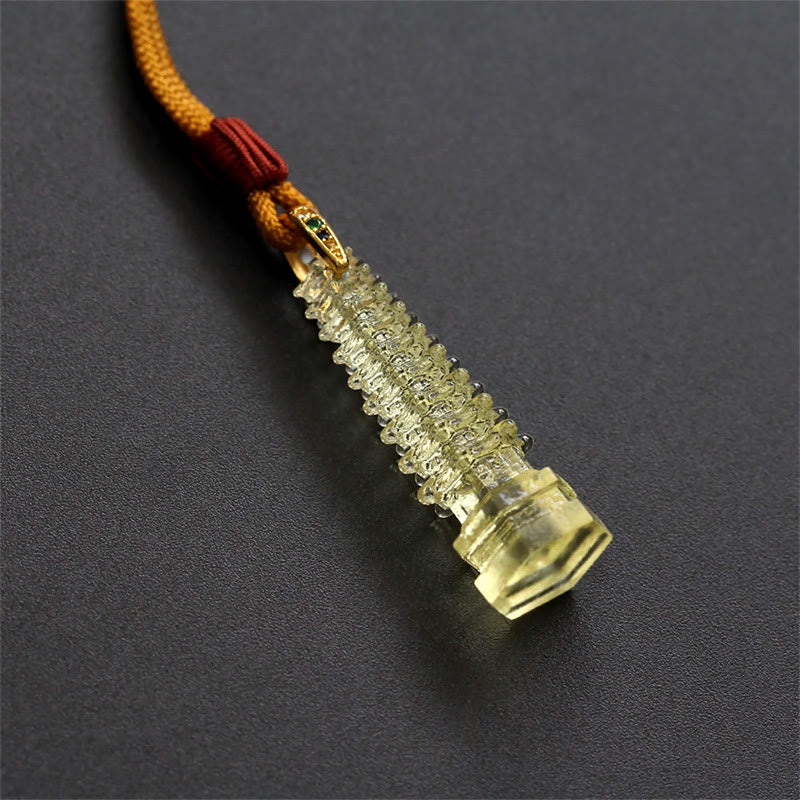 Collier spirituel de la pagode antique de Liuli pour la sagesse