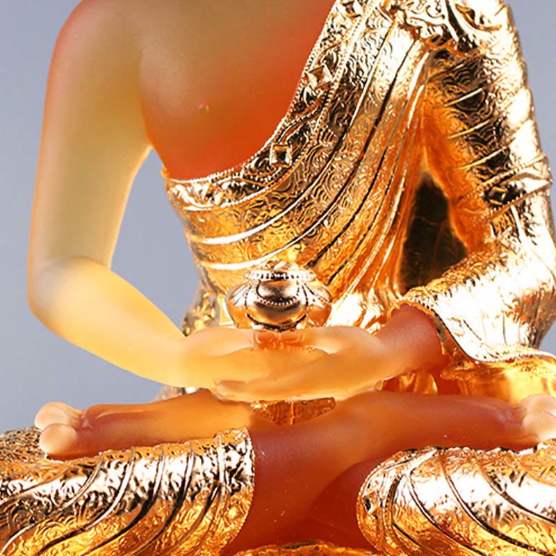 Statue de Bouddha Liuli Figurine de sérénité 15 cm Art Feng Shui