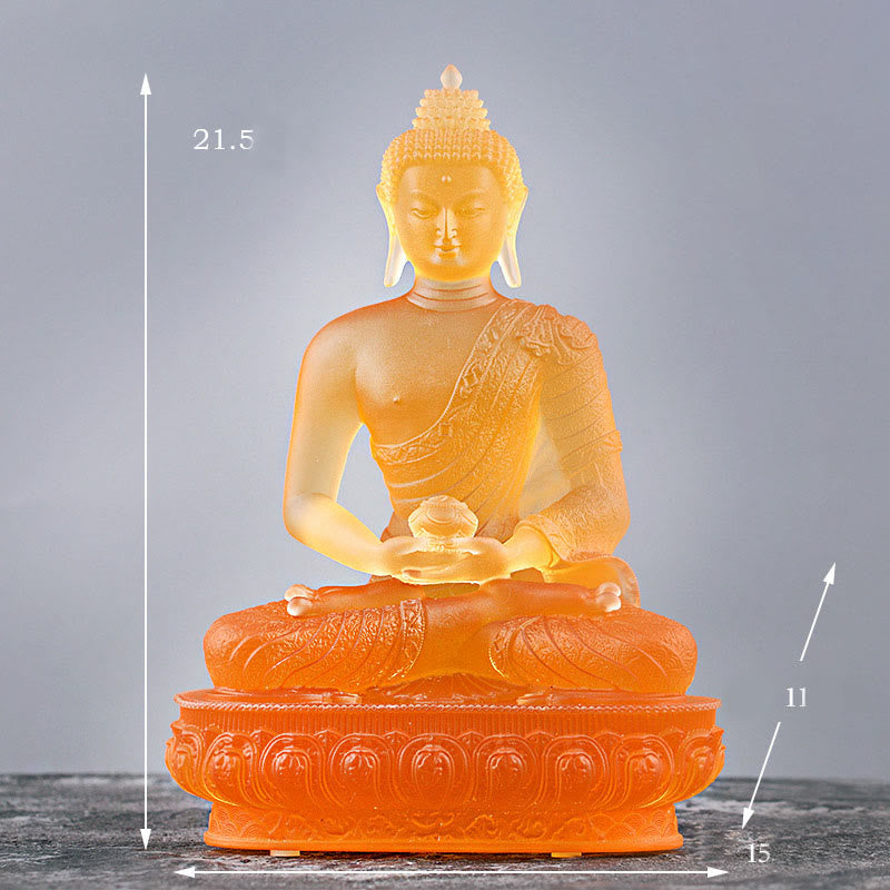 Statue de Bouddha Liuli Figurine de sérénité 15 cm Art Feng Shui
