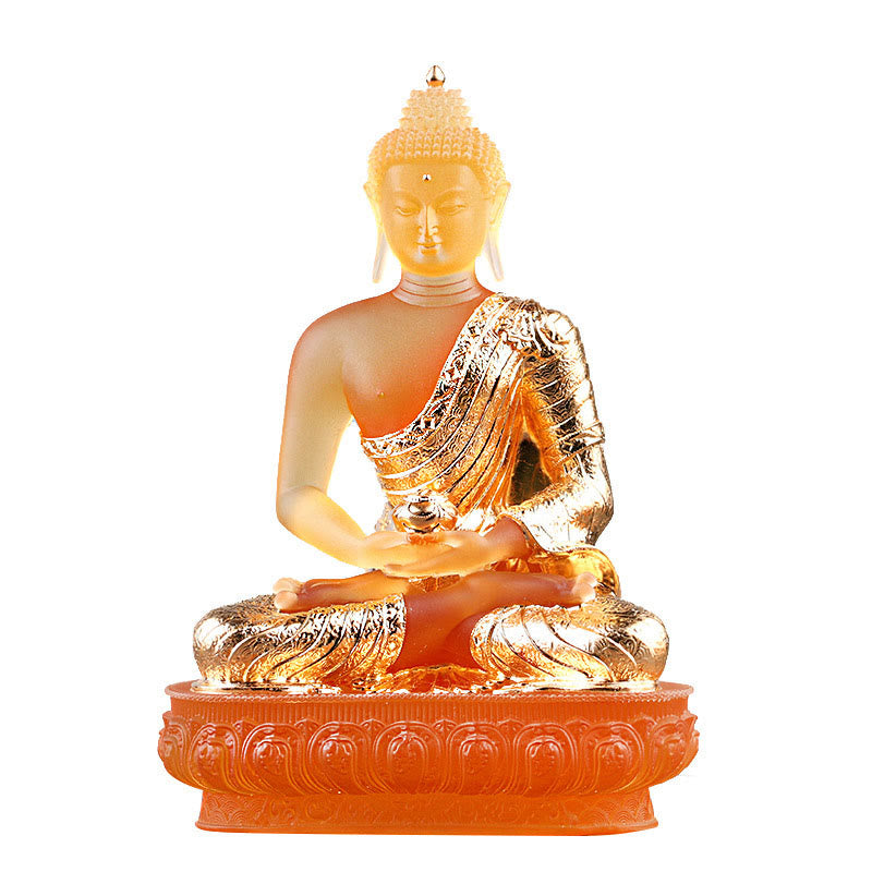 Statue de Bouddha Liuli Figurine de sérénité 15 cm Art Feng Shui