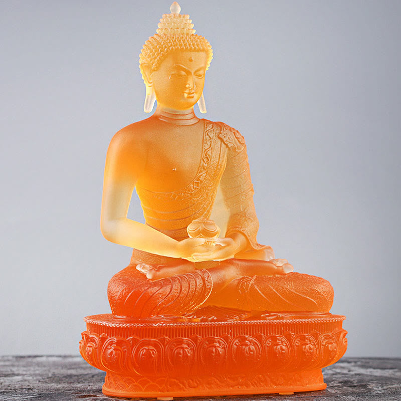 Statue de Bouddha Liuli Figurine de sérénité 15 cm Art Feng Shui