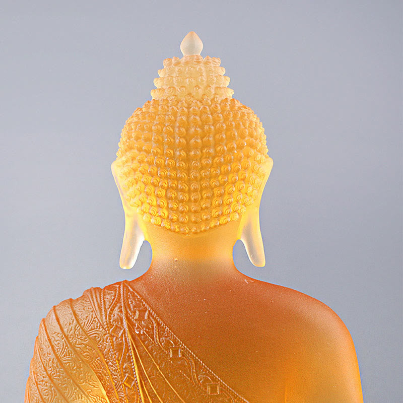 Statue de Bouddha Liuli Figurine de sérénité 15 cm Art Feng Shui