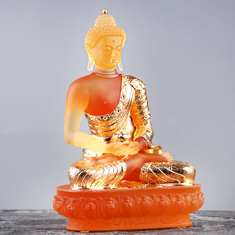Statue de Bouddha Liuli Figurine de sérénité 15 cm Art Feng Shui