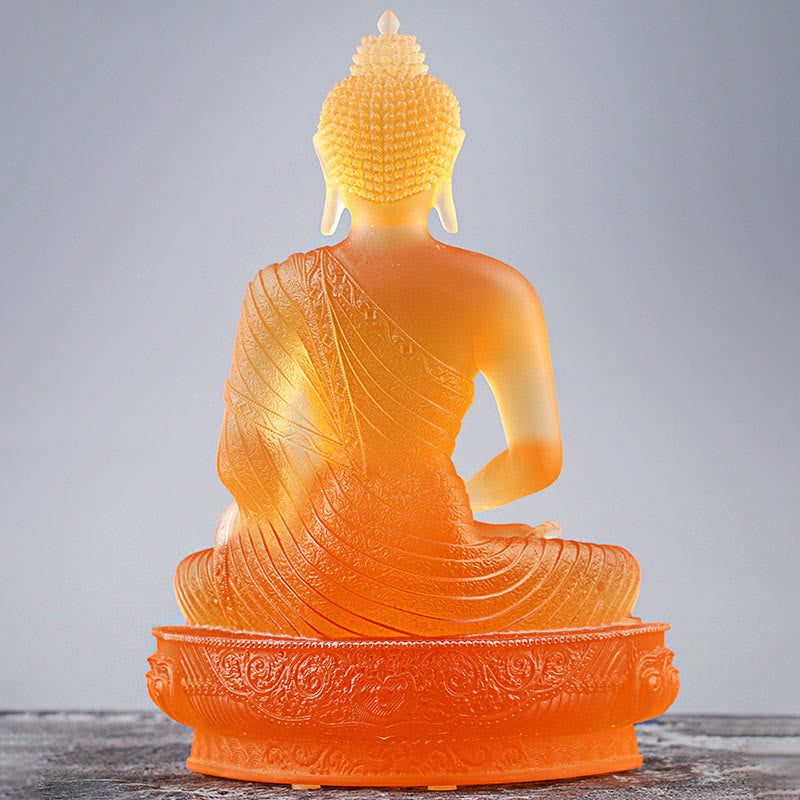 Statue de Bouddha Liuli Figurine de sérénité 15 cm Art Feng Shui