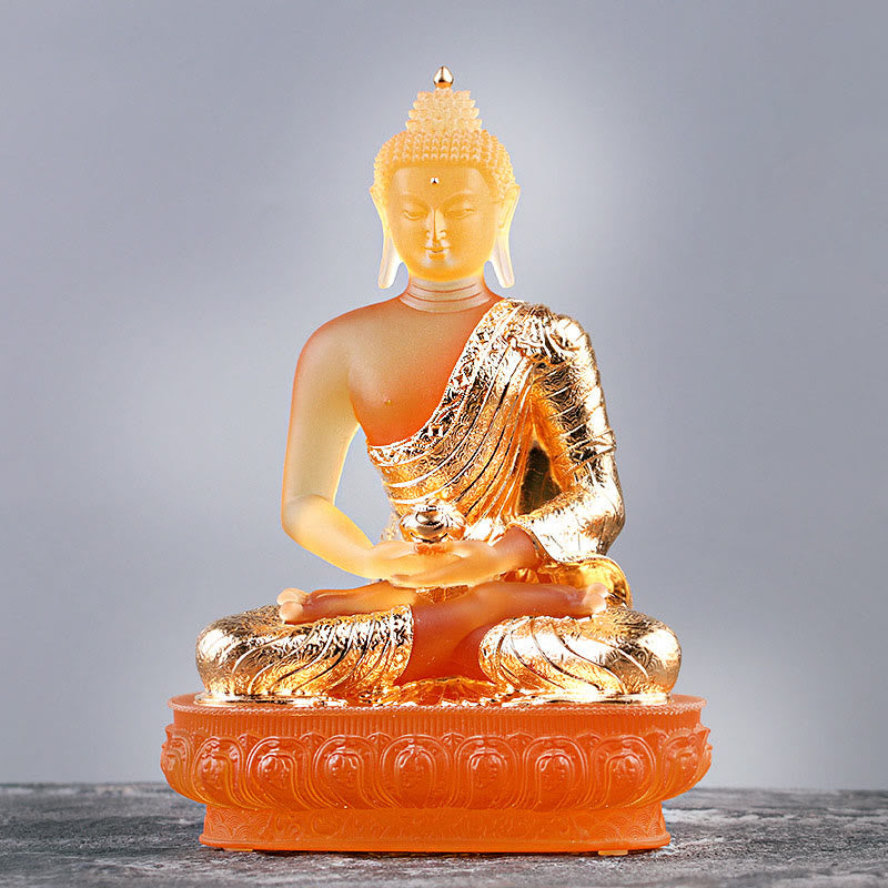 Statue de Bouddha Liuli Figurine de sérénité 15 cm Art Feng Shui