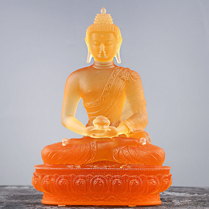 Statue de Bouddha Liuli Figurine de sérénité 15 cm Art Feng Shui