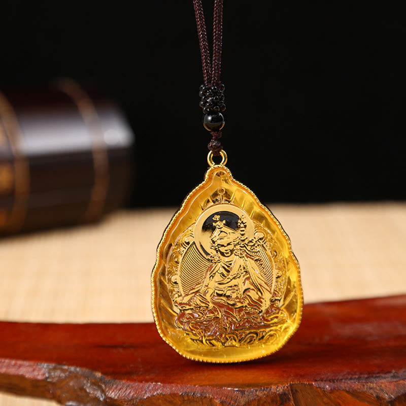 Collier pendentif Bouddha en cristal Liuli pour la sérénité et la chance