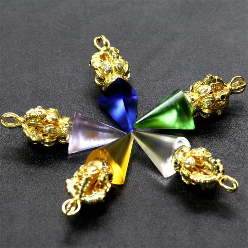 Collier de force spirituelle Dorje Vajra en cristal Liuli