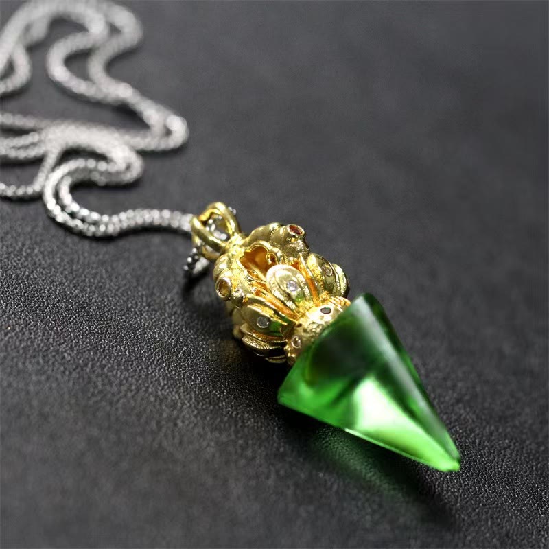 Collier de force spirituelle Dorje Vajra en cristal Liuli
