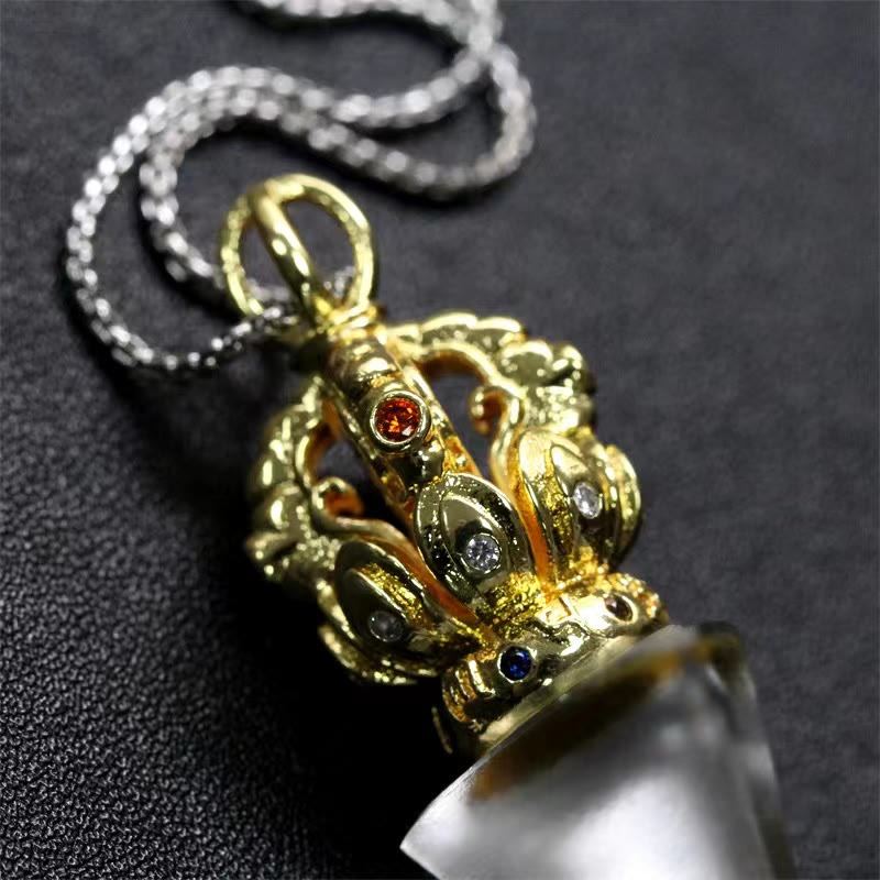 Collier de force spirituelle Dorje Vajra en cristal Liuli