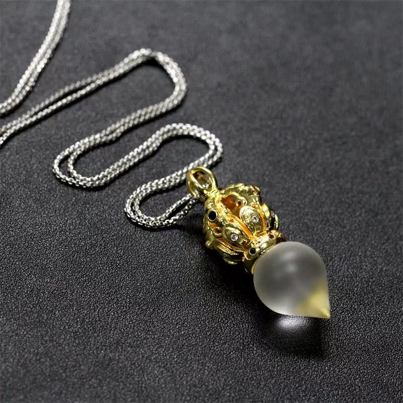 Collier de force spirituelle Dorje Vajra en cristal Liuli