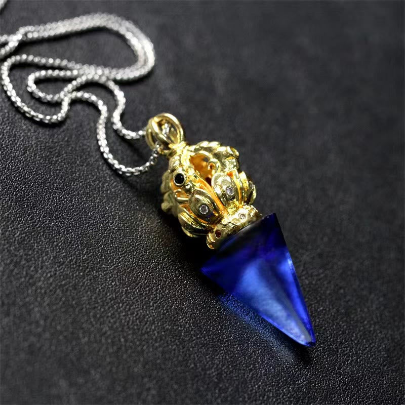 Collier de force spirituelle Dorje Vajra en cristal Liuli