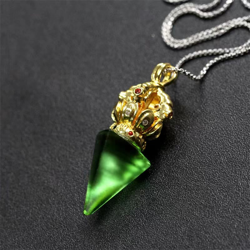 Collier de force spirituelle Dorje Vajra en cristal Liuli