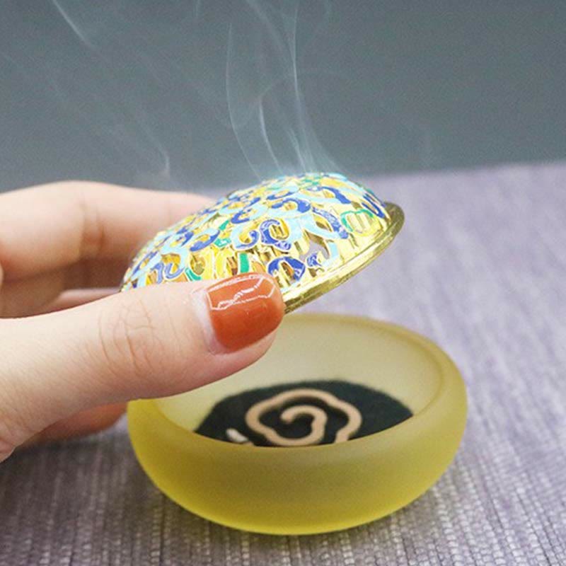 Brûleur d'encens Liuli Crystal Lotus pour la méditation et la guérison