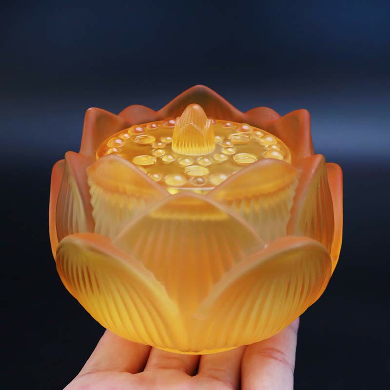Brûleur d'encens Liuli Crystal Lotus pour la méditation et la guérison