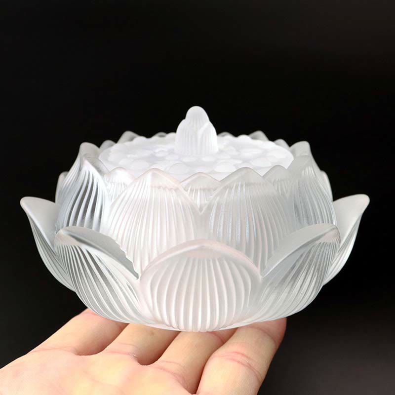 Brûleur d'encens Liuli Crystal Lotus pour la méditation et la guérison