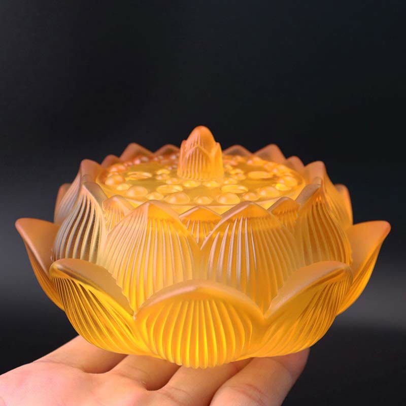 Brûleur d'encens Liuli Crystal Lotus pour la méditation et la guérison