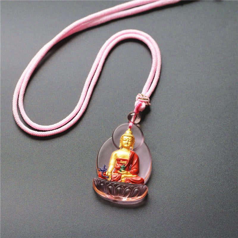 Collier Bouddha de médecine en cristal Liuli | Compassion et guérison