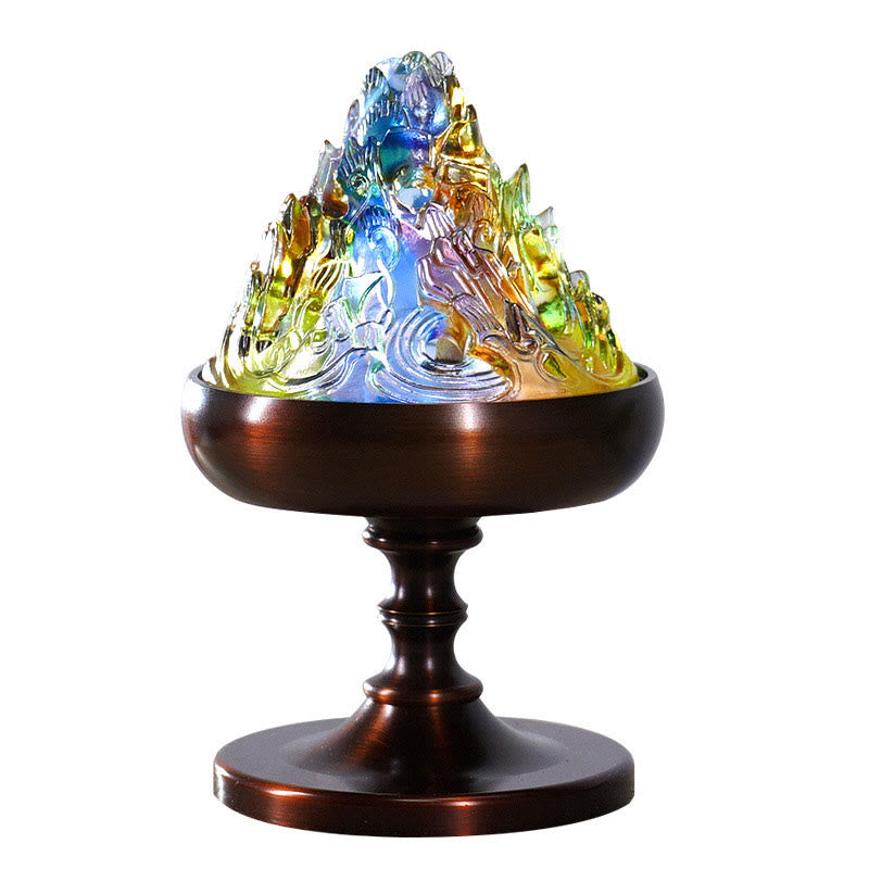 Brûleur d'encens Liuli Crystal Mountain pour la méditation et la guérison