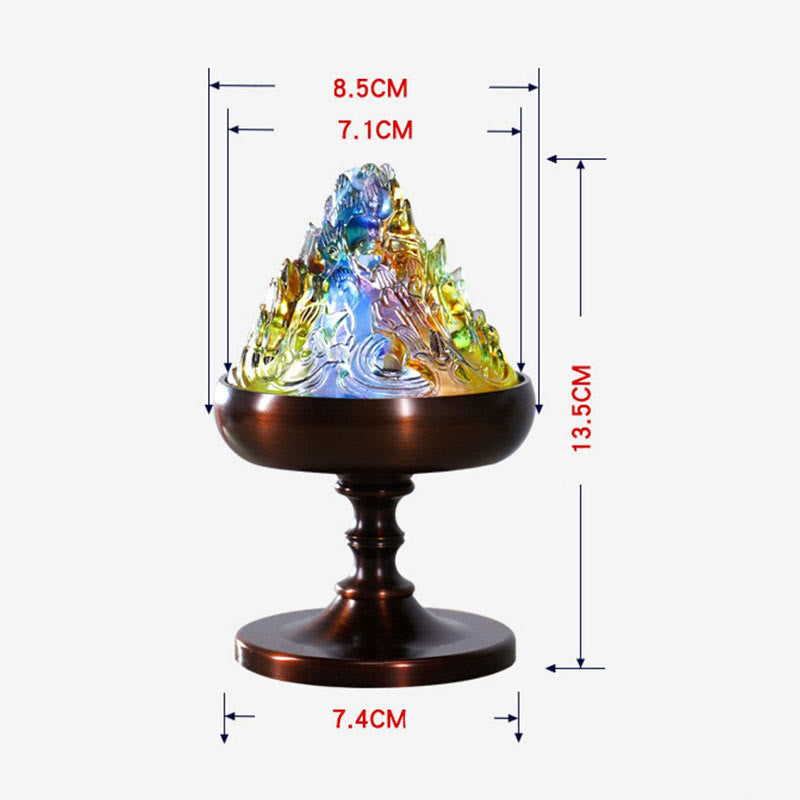 Brûleur d'encens Liuli Crystal Mountain pour la méditation et la guérison